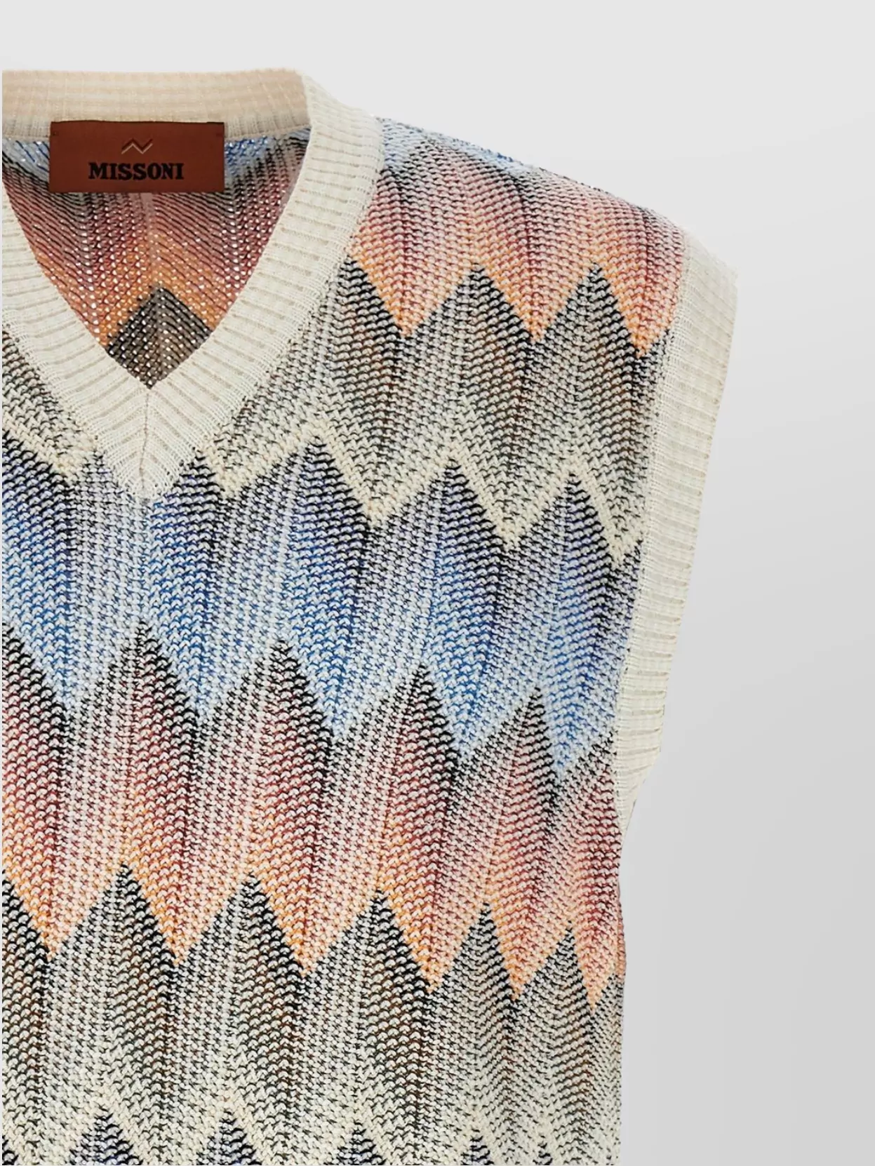 Missoni Zigzag Pattern Sleeveless V-Neck Vest
