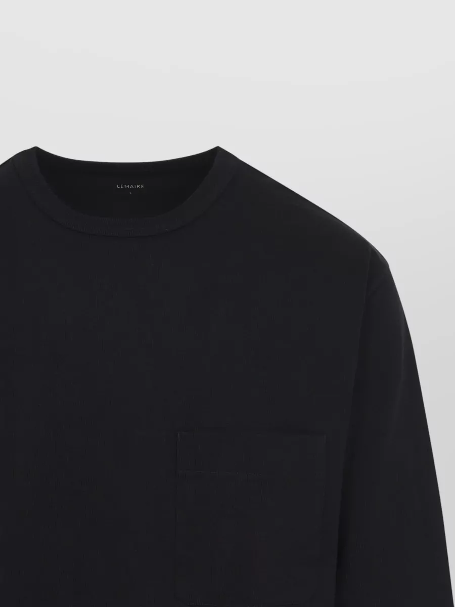Lemaire Cotton Ribbed Crew Neck Long-Sleeve Boxy T-Shirt