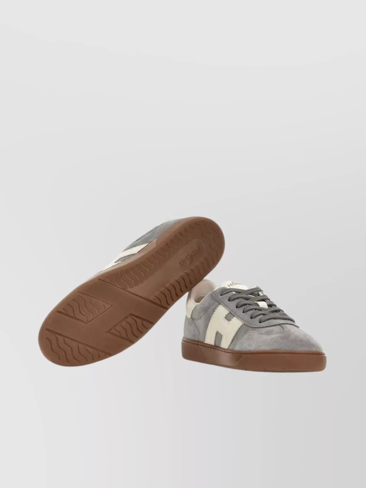 Hogan Trendy Suede Round Toe Rubber Sole Sneakers