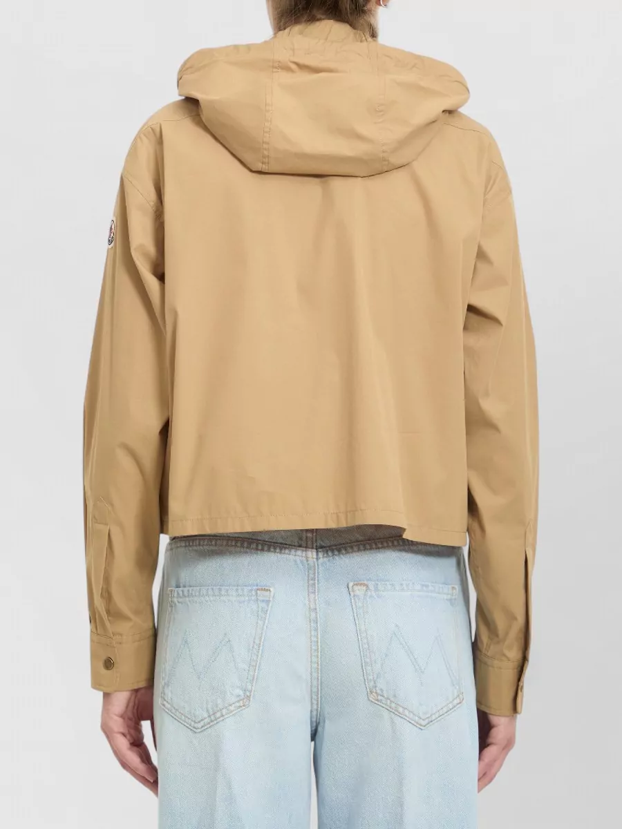 Moncler Cropped Hooded Cotton-Blend Shirt Jacket