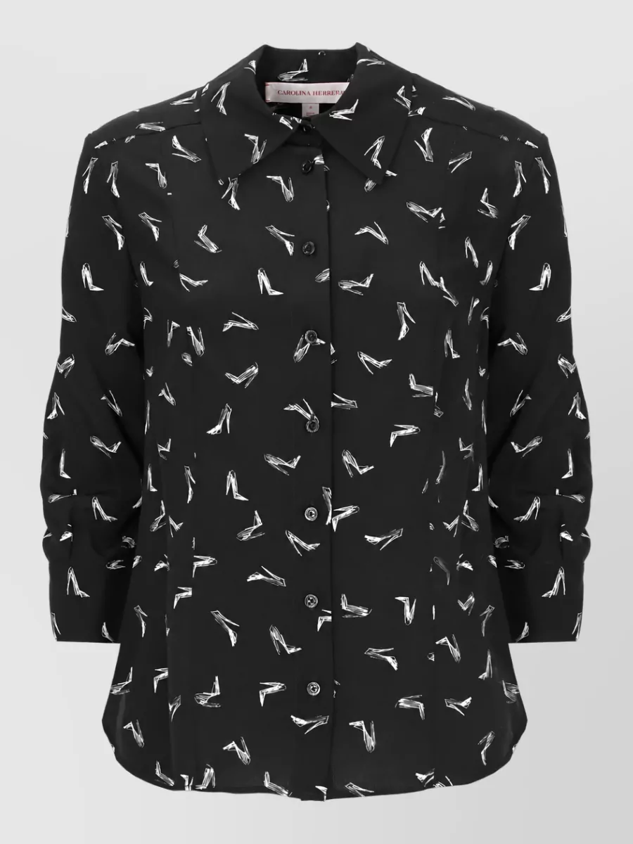 Carolina Herrera silk printed long-sleeve shirt