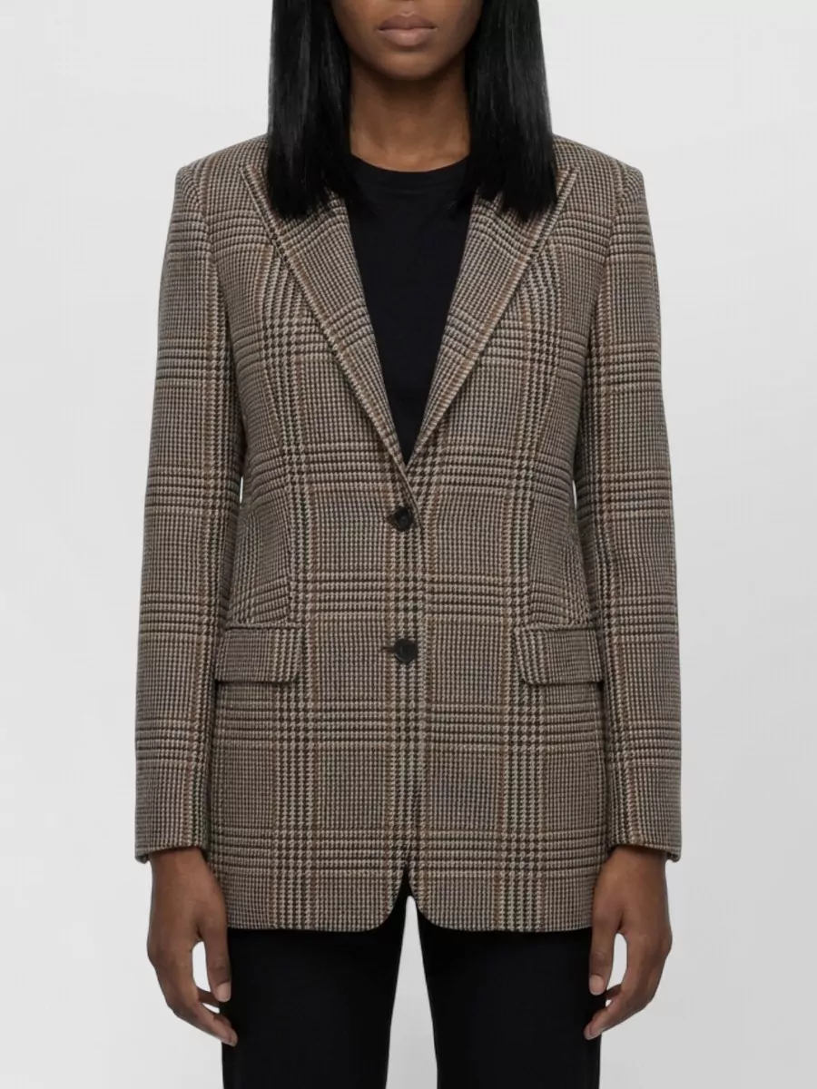 Tagliatore Virgin wool prince of wales check single-breasted jacket