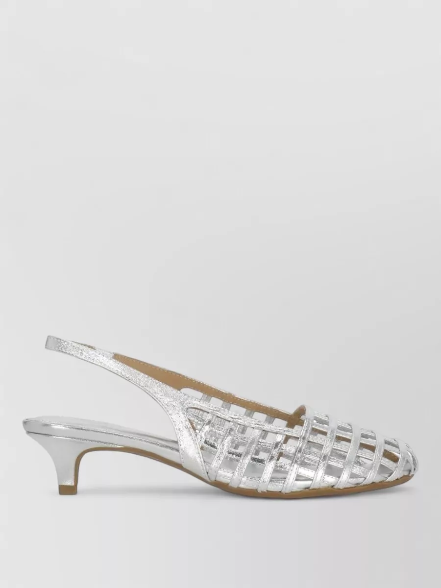 Ash leather cutout slingback sandals