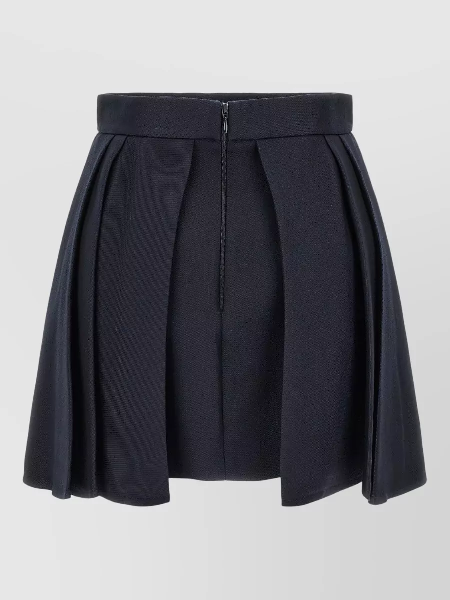 Elisabetta Franchi Virgin Wool High-Rise Pleated Mini Skirt