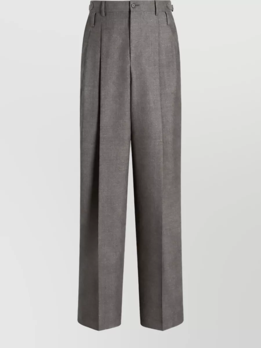 Dolce&Gabbana wool wide-leg pleated tailored trousers