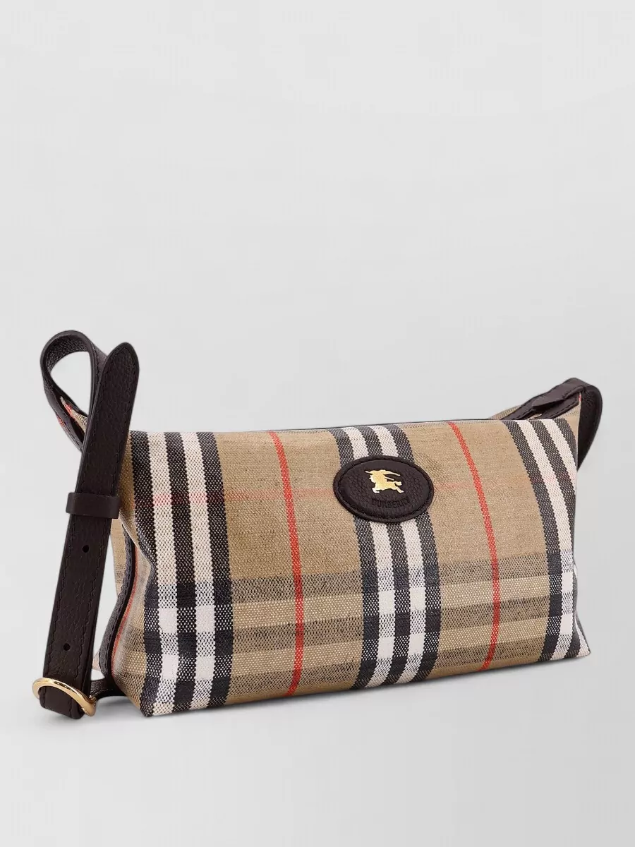 Burberry Highlands Check Viscose Cotton Linen Shoulder Bag