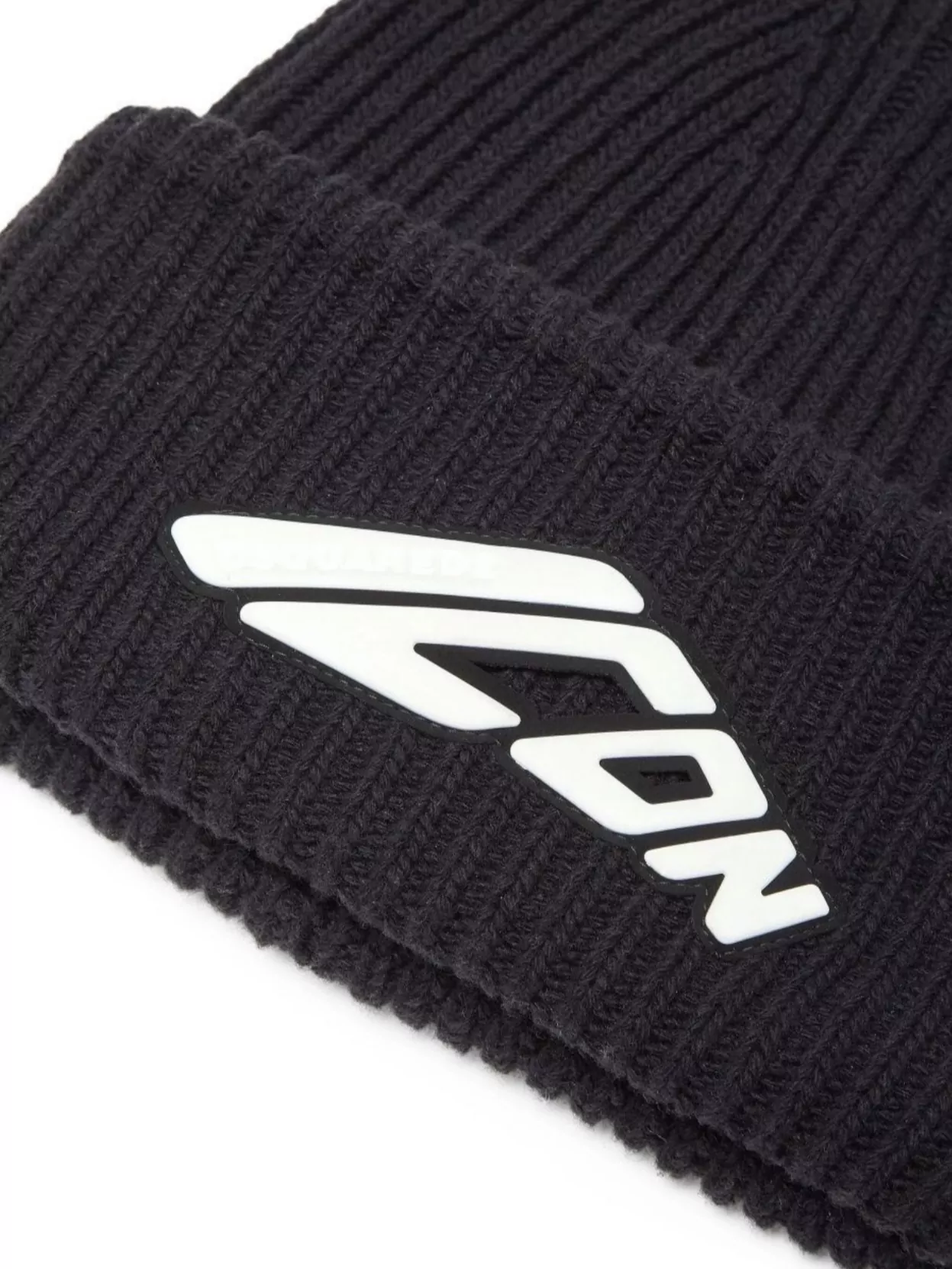 Dsquared2 Ribbed Knit Hat Turn-Up Cuff