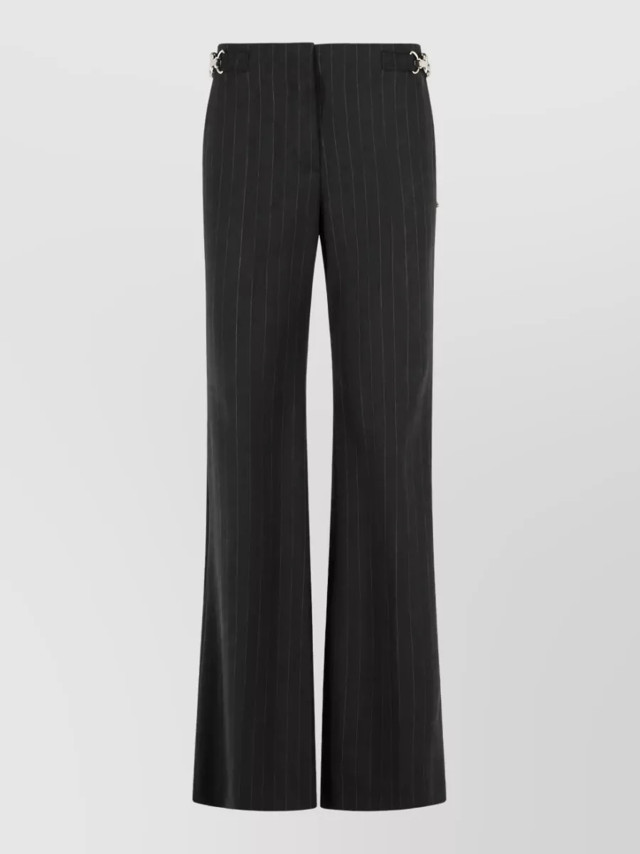 Sportmax Chevron Wool Flared Trousers In Multi