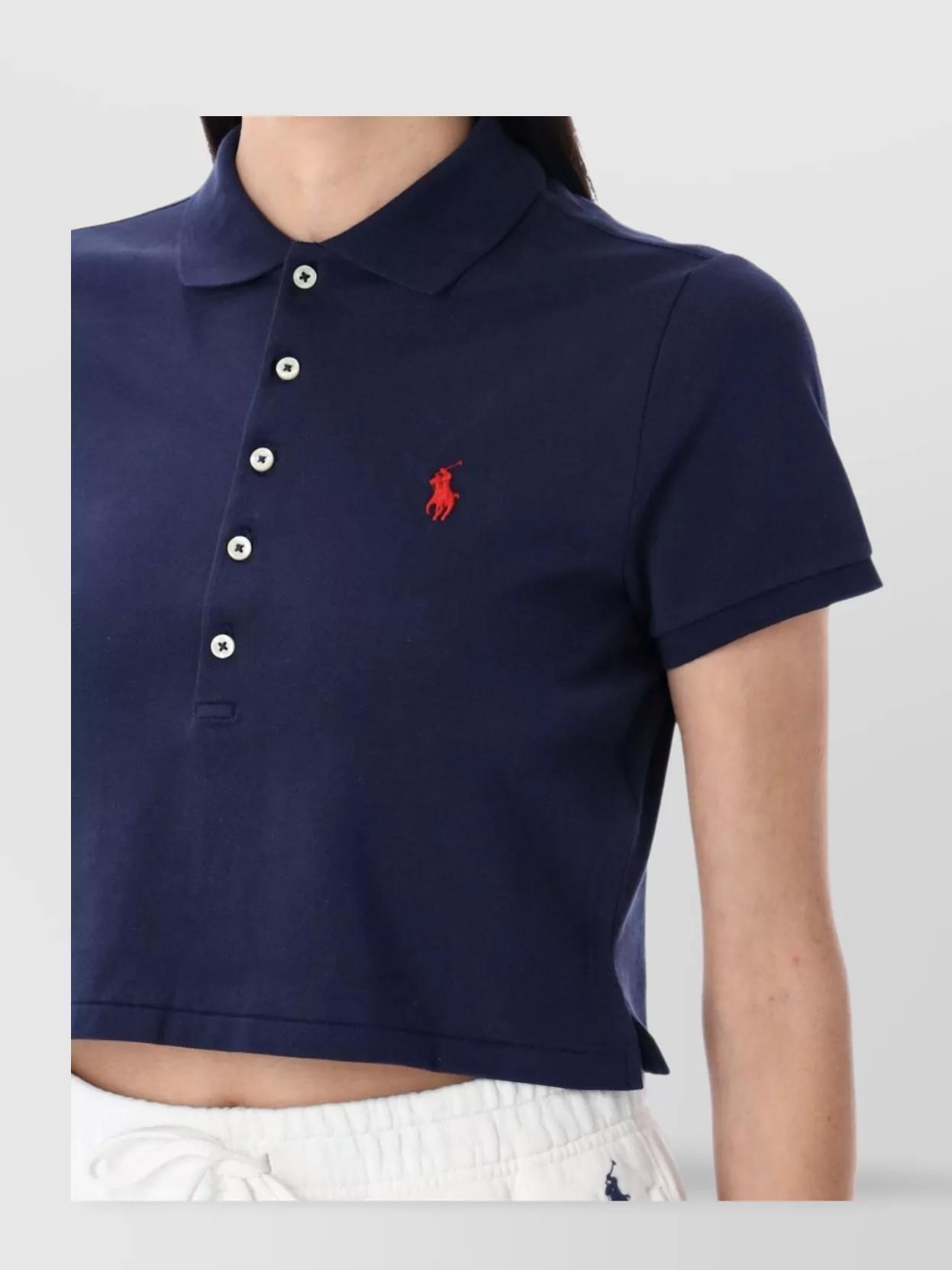 Polo Ralph Lauren Short Sleeve Cropped Polo Top