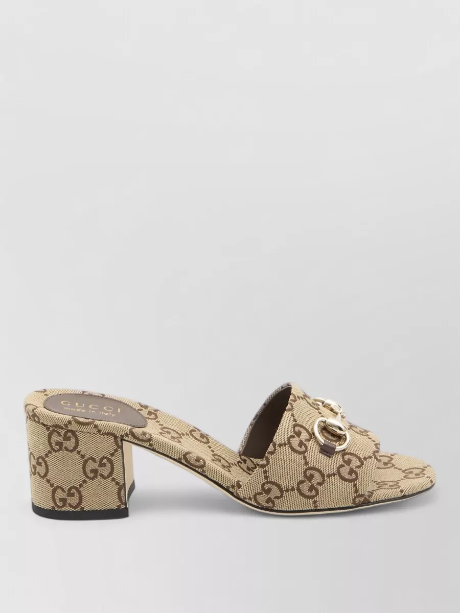 Gucci Slide Sandal Horsebit Detail Medium Heel