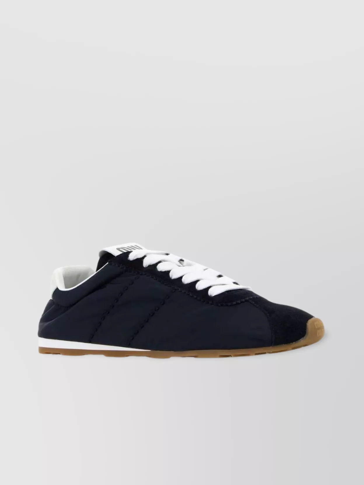 Miu Miu Fabric And Suede Sneakers With Contrast Sole