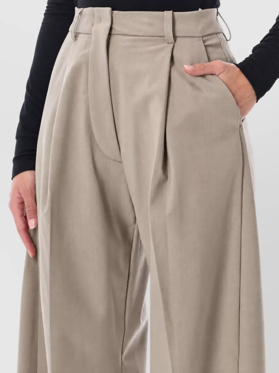 Thelatest Virgin Wool High-Rise Pleated Balloon Wide-Leg Trousers