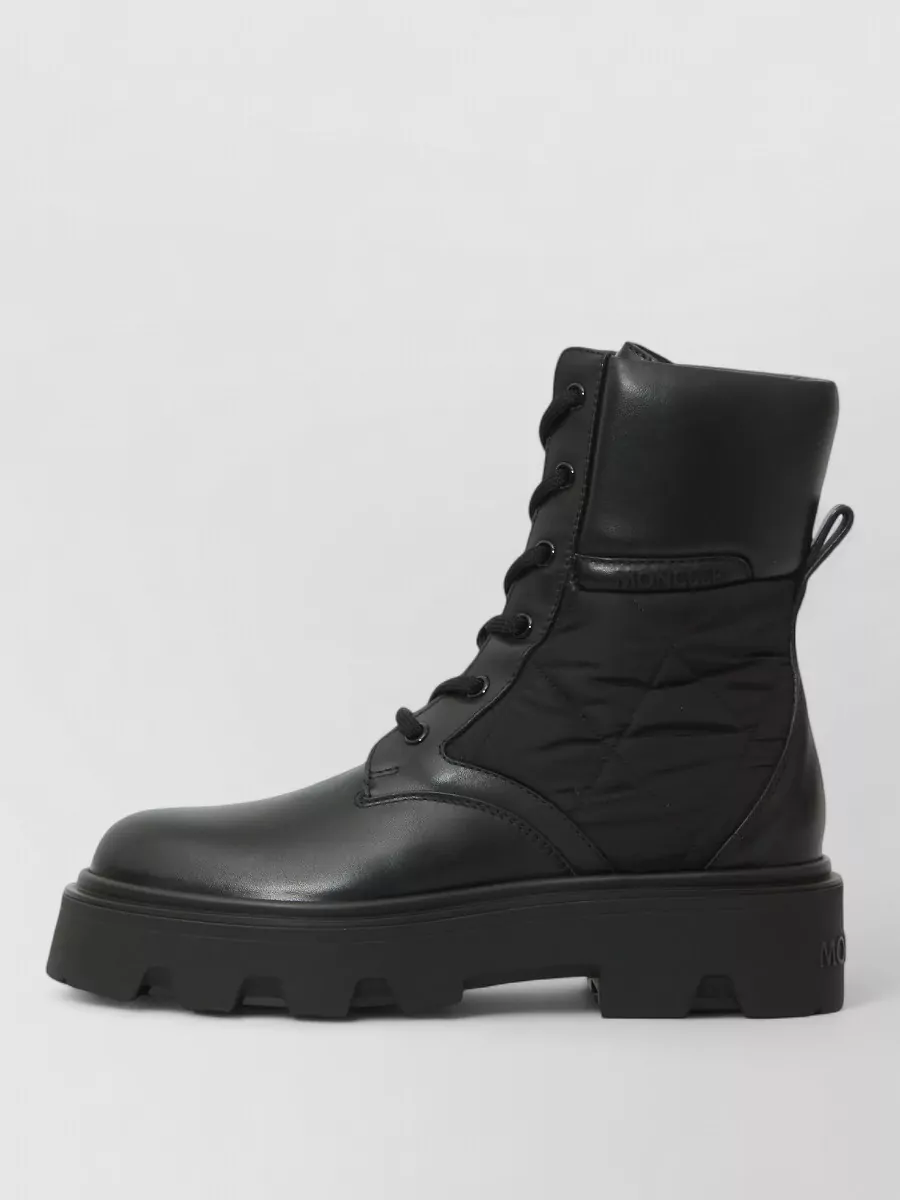 Moncler Leather Quilted Ankle Boots