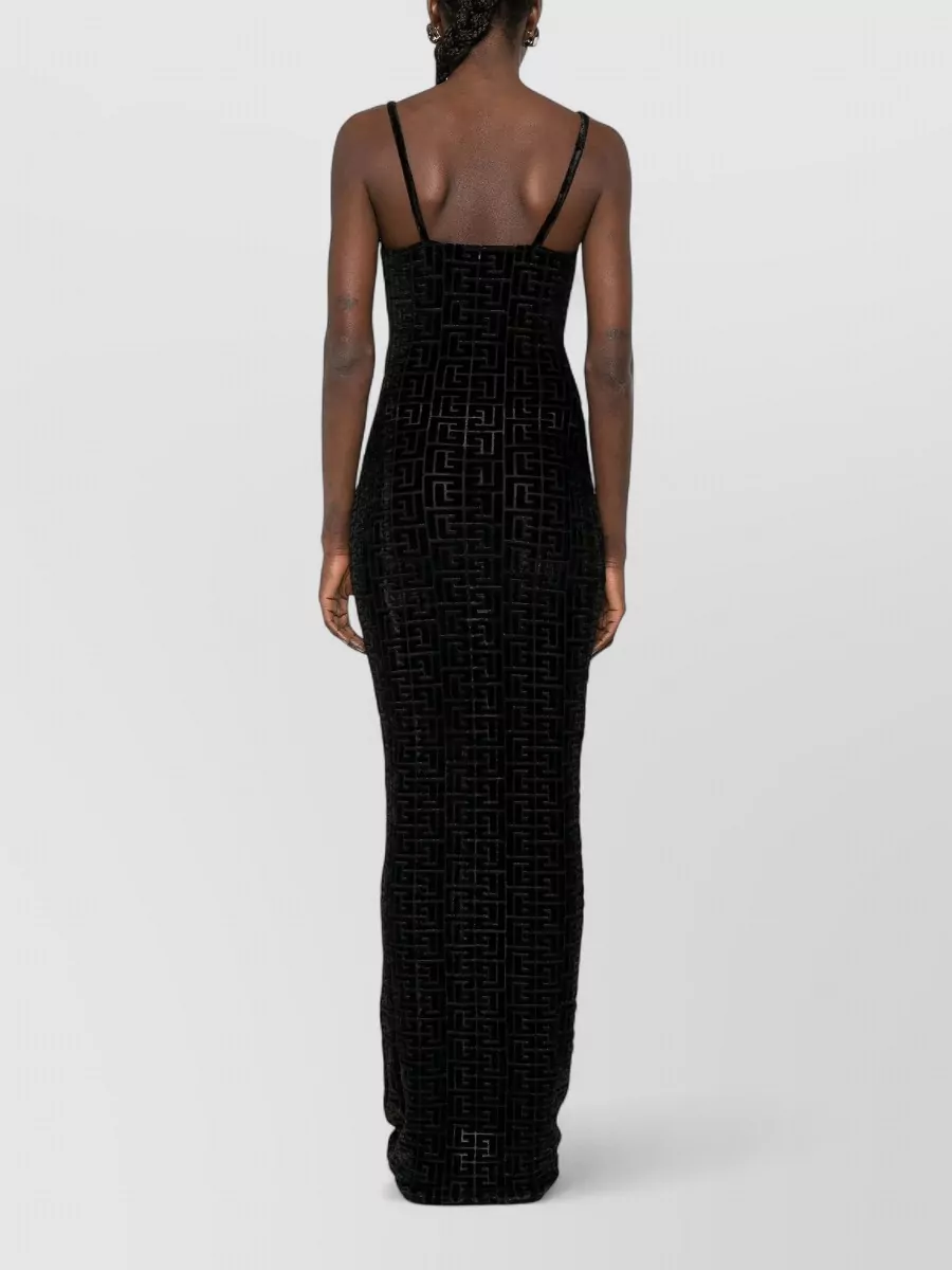 Balmain Logo-Print Maxi Dress