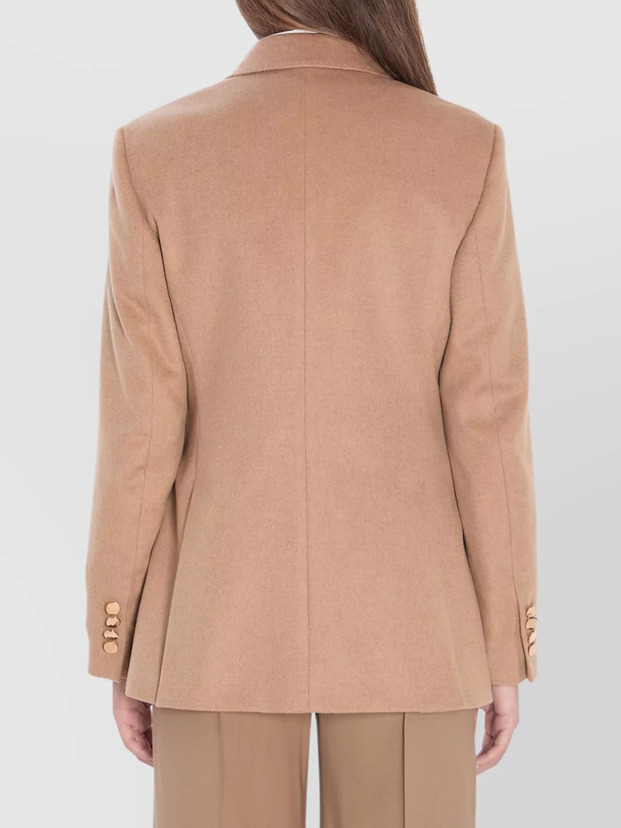 Max Mara Peak Lapel Double-breasted Blazer In Brown
