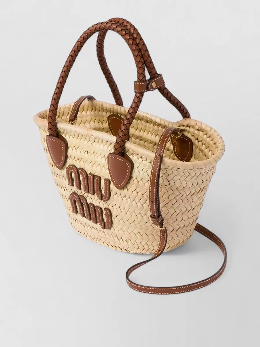 Miu Miu Small Palmito Straw Beach Bag
