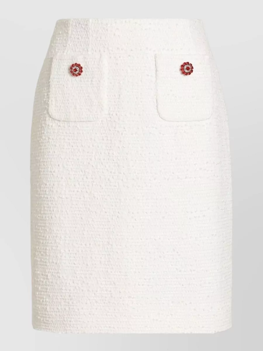 Dolce&Gabbana cotton tweed straight midi skirt