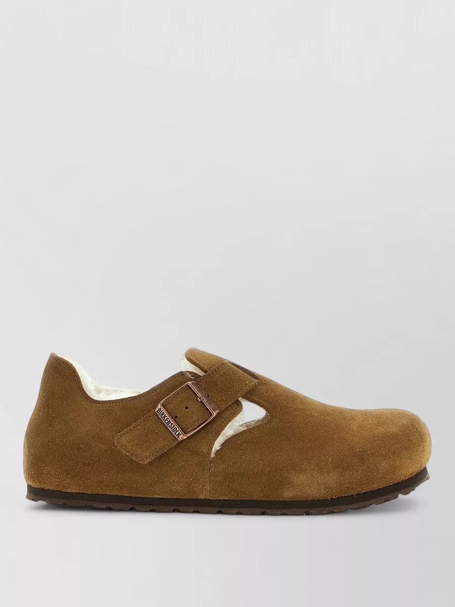 Birkenstock suede leather shearling-lined slippers