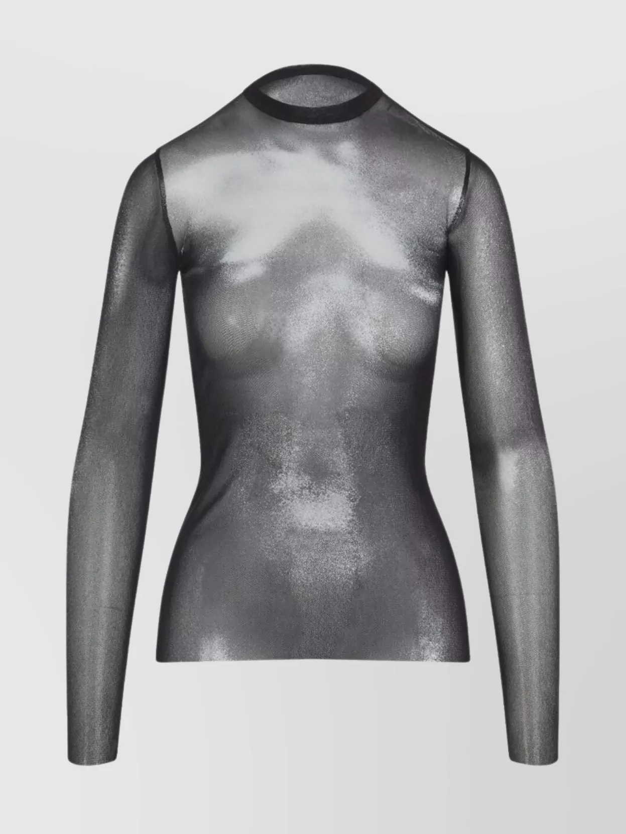 Jean Paul Gaultier Top Long Sleeve Silver Dust Woman Black In Gray