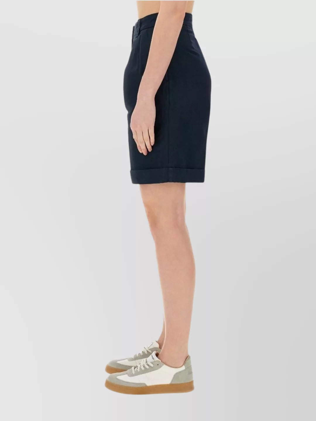 Shop Aspesi Cotton Shorts With Back Pocket And Belt Loops
