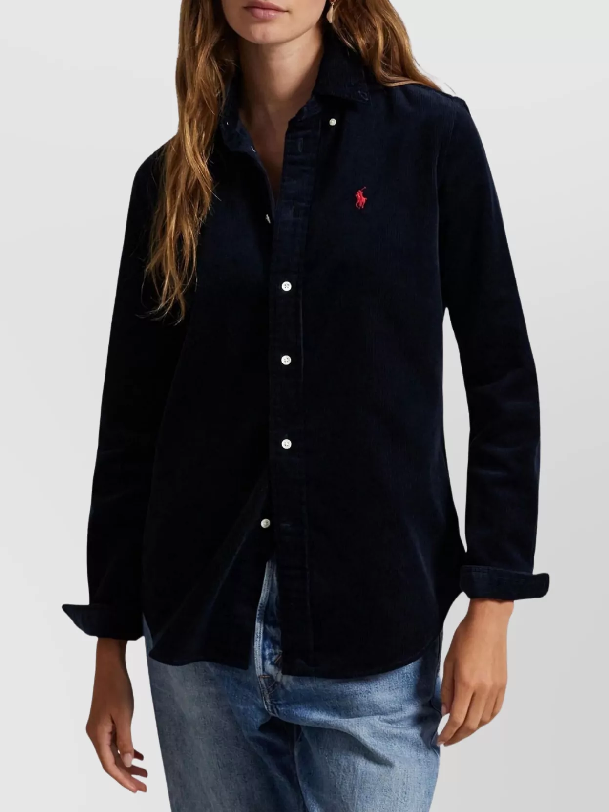 Ralph Lauren Long Sleeve Collared Shirt With Structured Fit