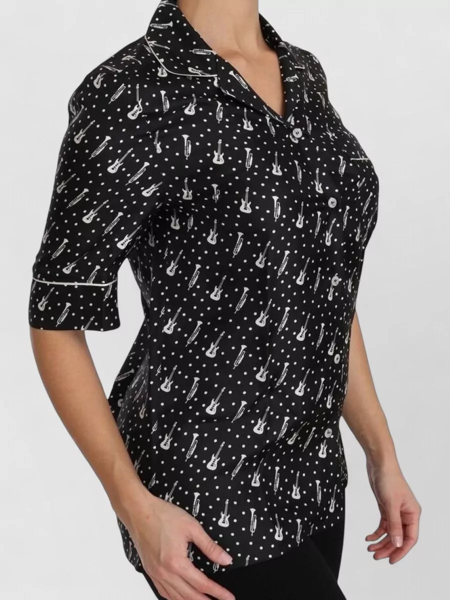 Dolce&Gabbana Silk Printed Short-Sleeve Pyjama Shirt