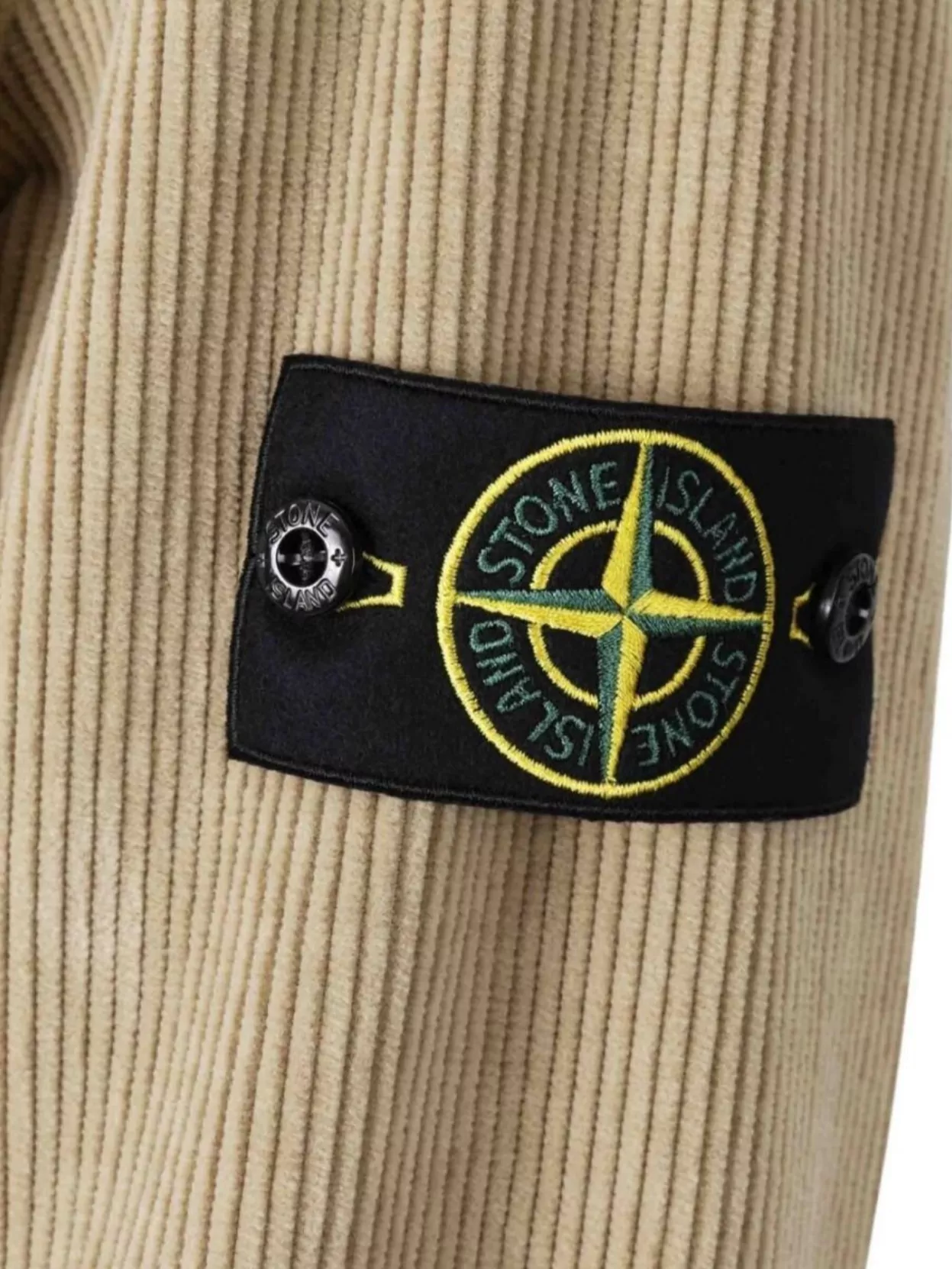 Stone Island Corduroy Overshirt With Badge And Pockets In Neutral