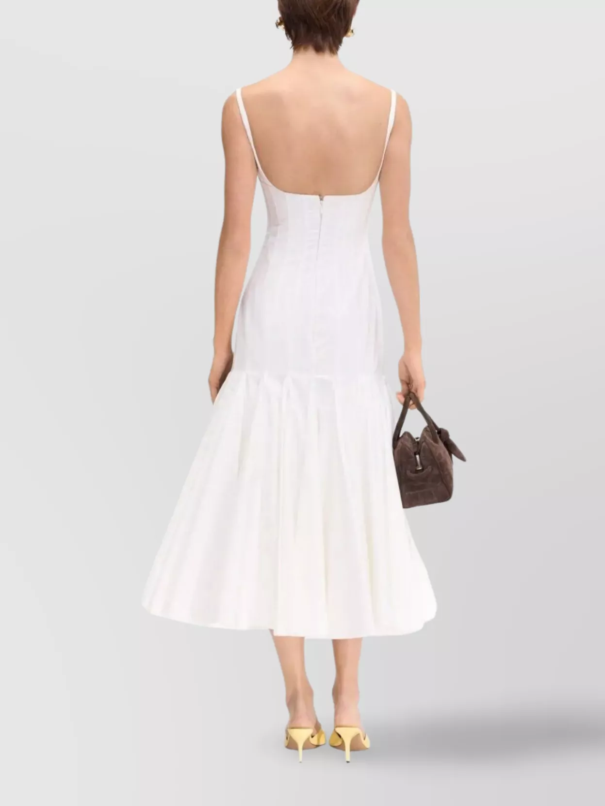 Jacquemus Agave Flared Midi Dress With Square Neckline