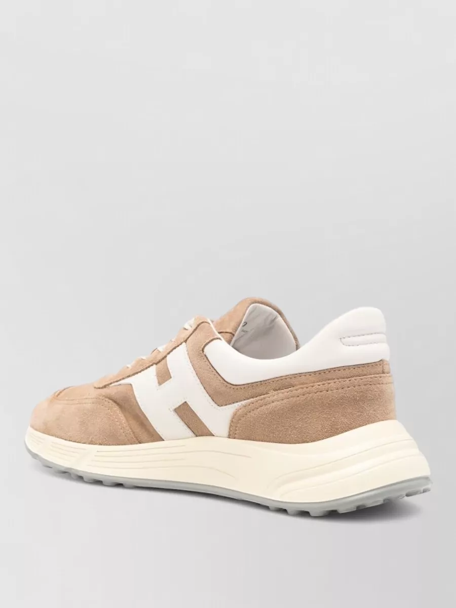 Hogan Low Top Sneakers Suede Panels Rubber Sole