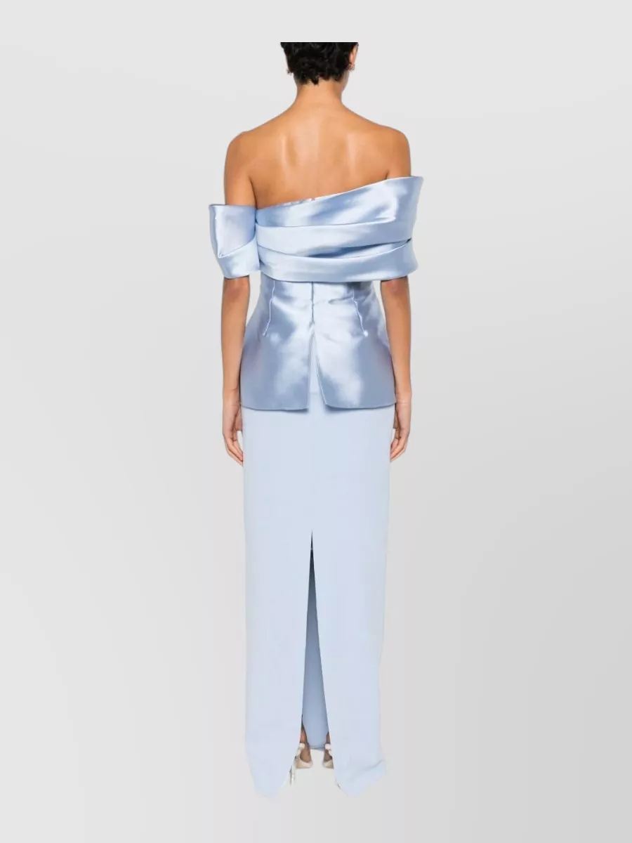 Solace London Off-Shoulder Peplum Maxi Gown