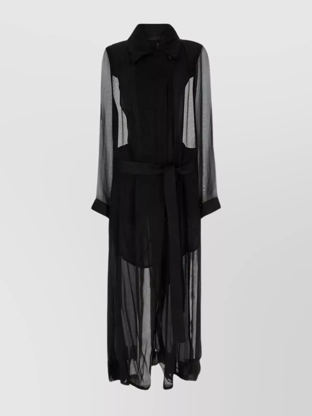 Shop Ann Demeulemeester Georgine Trench With Back Slit And Detachable Belt In Black