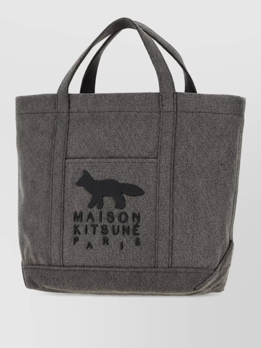Maison Kitsuné canvas graphic tote bag