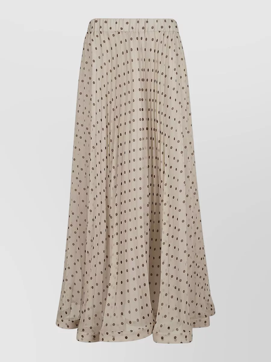 Parosh Pleated Polka-Dot Skirt