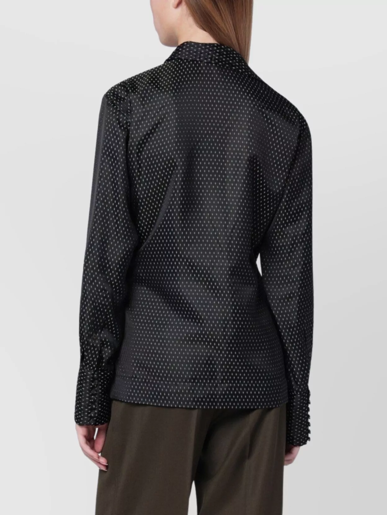 Dries Van Noten Wrap Shirt Featuring Jacquard Texture And Tie In Black