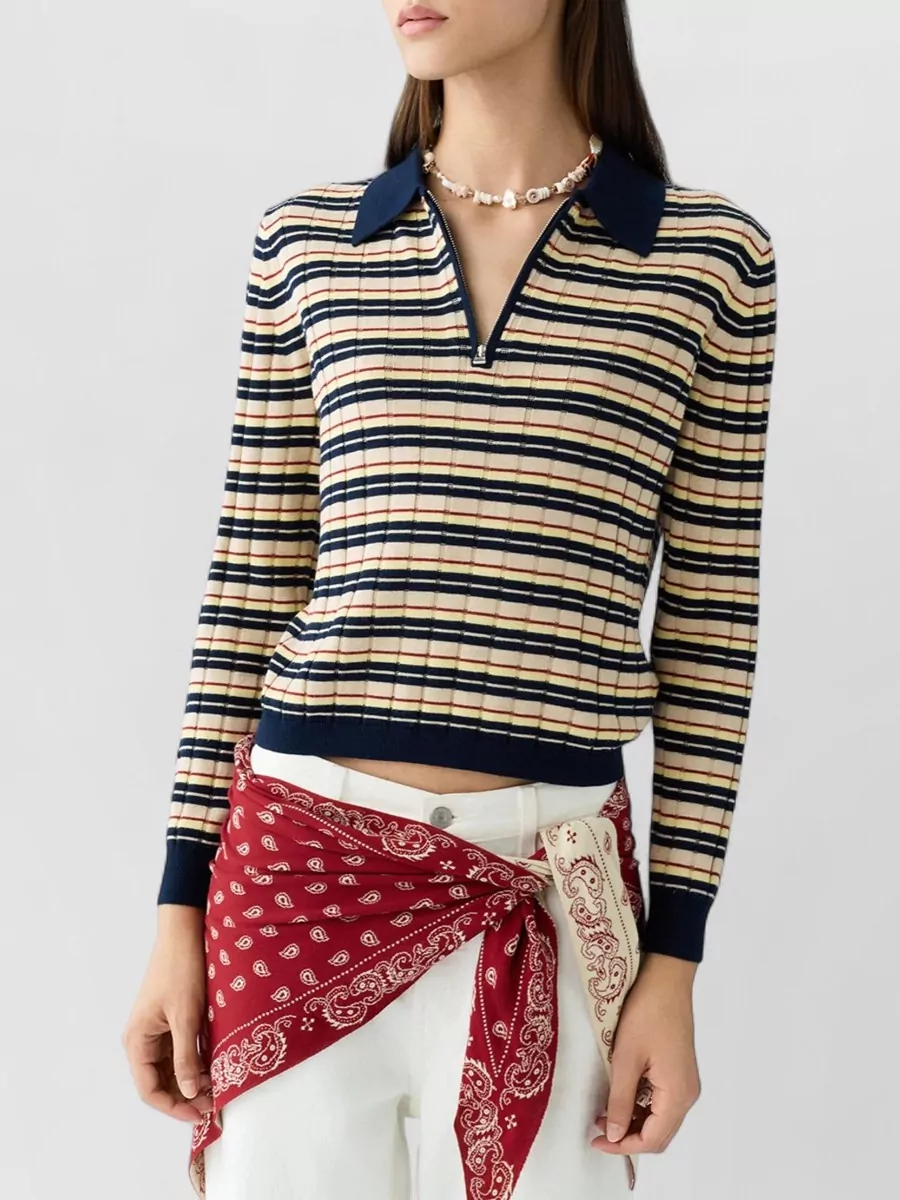 Guest In Residence Silk Track Polo Sweatshirt
