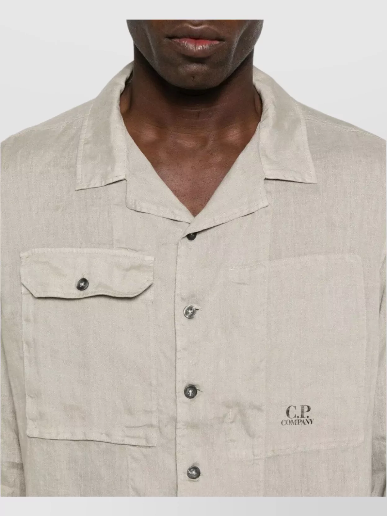 C.p. Company Casual Linen Long Sleeve Overshirt