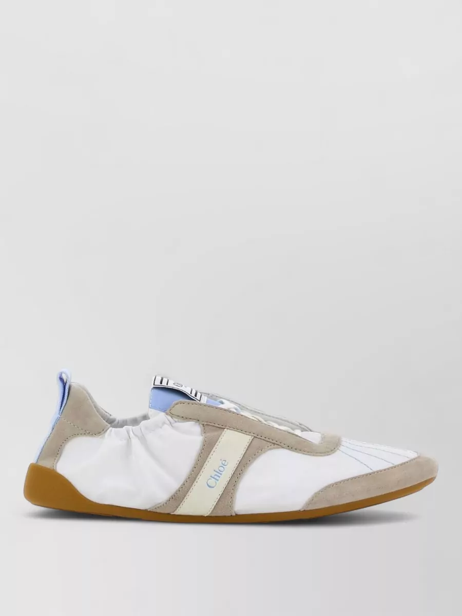 Chloé Fabric And Suede Sneakers Contrast Panels