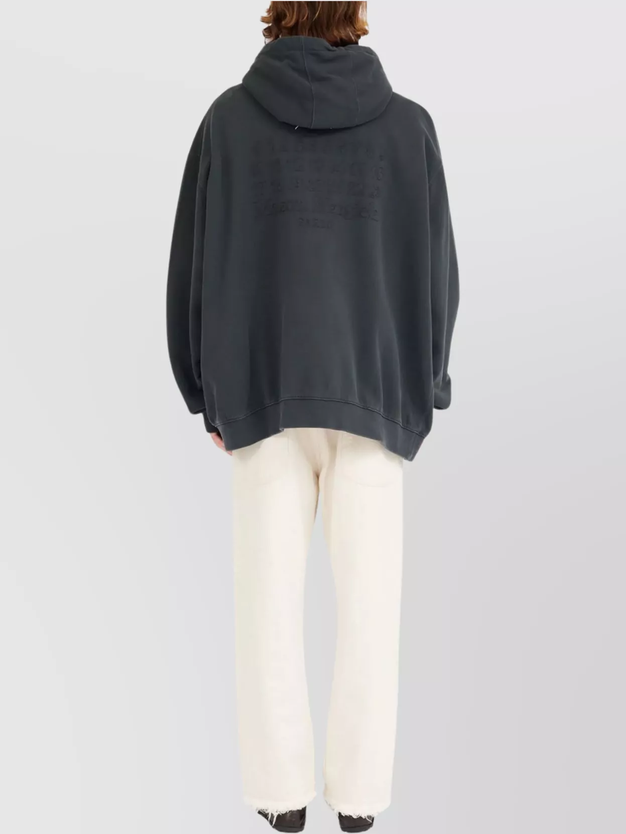 Maison Margiela Oversized Logo Embroidered Hoodie With Kangaroo Pocket