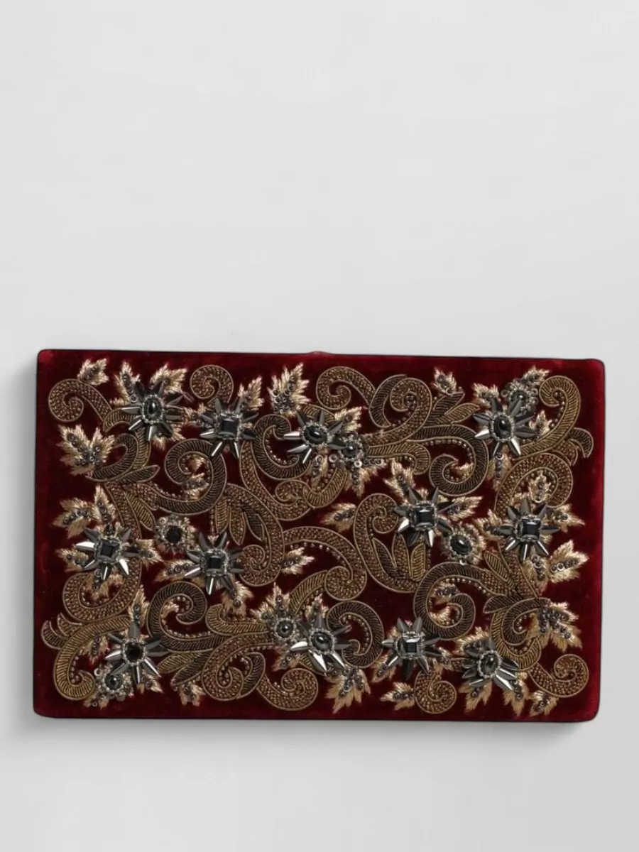 Dolce&Gabbana Velvet Embellished Clutch Bag