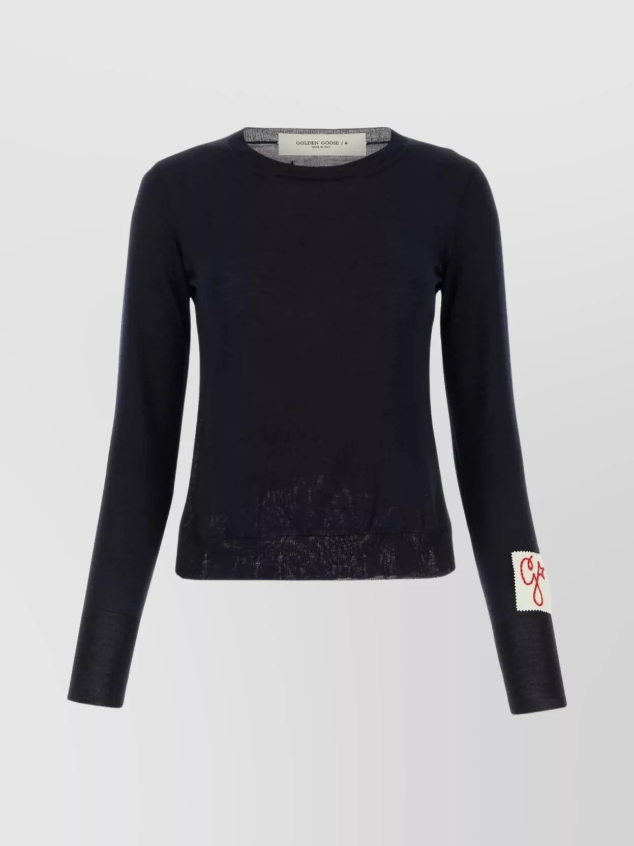 Shop Golden Goose Crew Neck Wool Sweater With Lace Hem