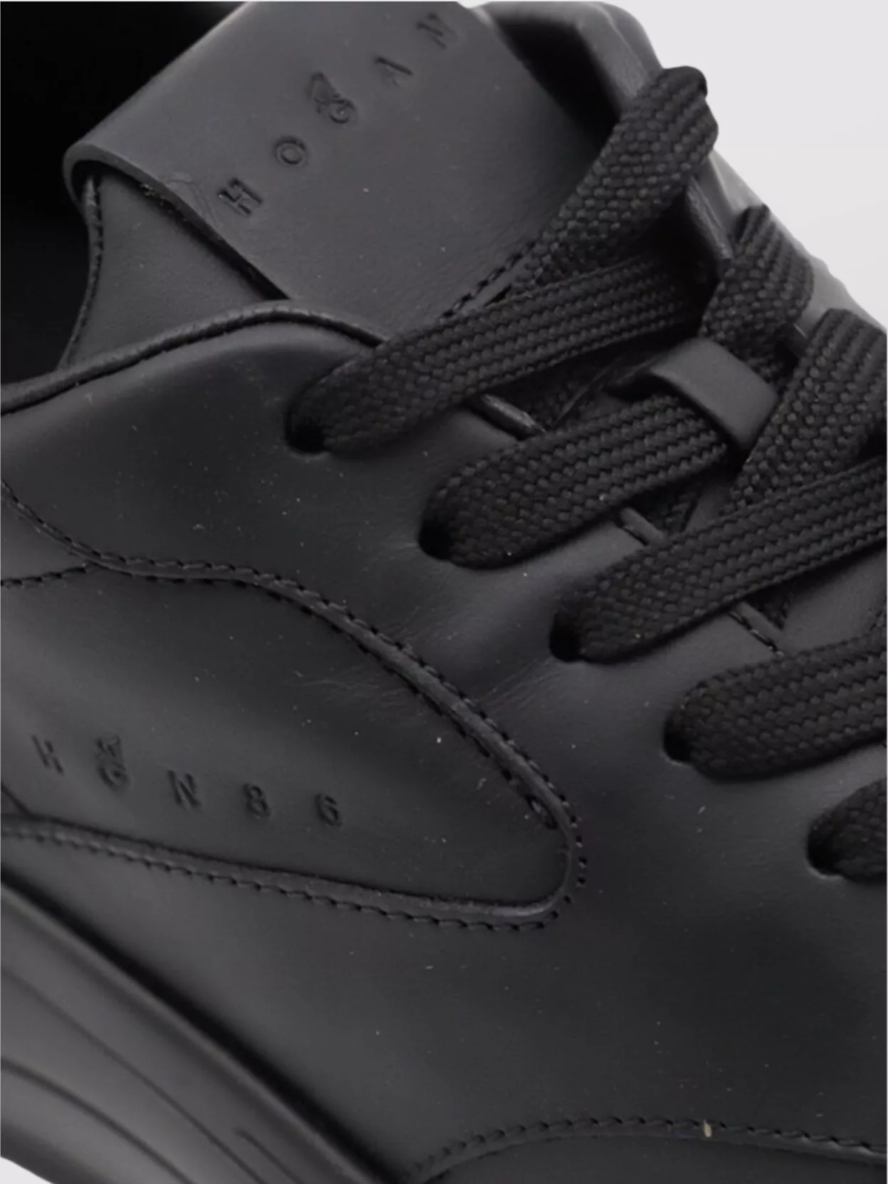 Hogan Round Toe Rubber Sole Sneakers