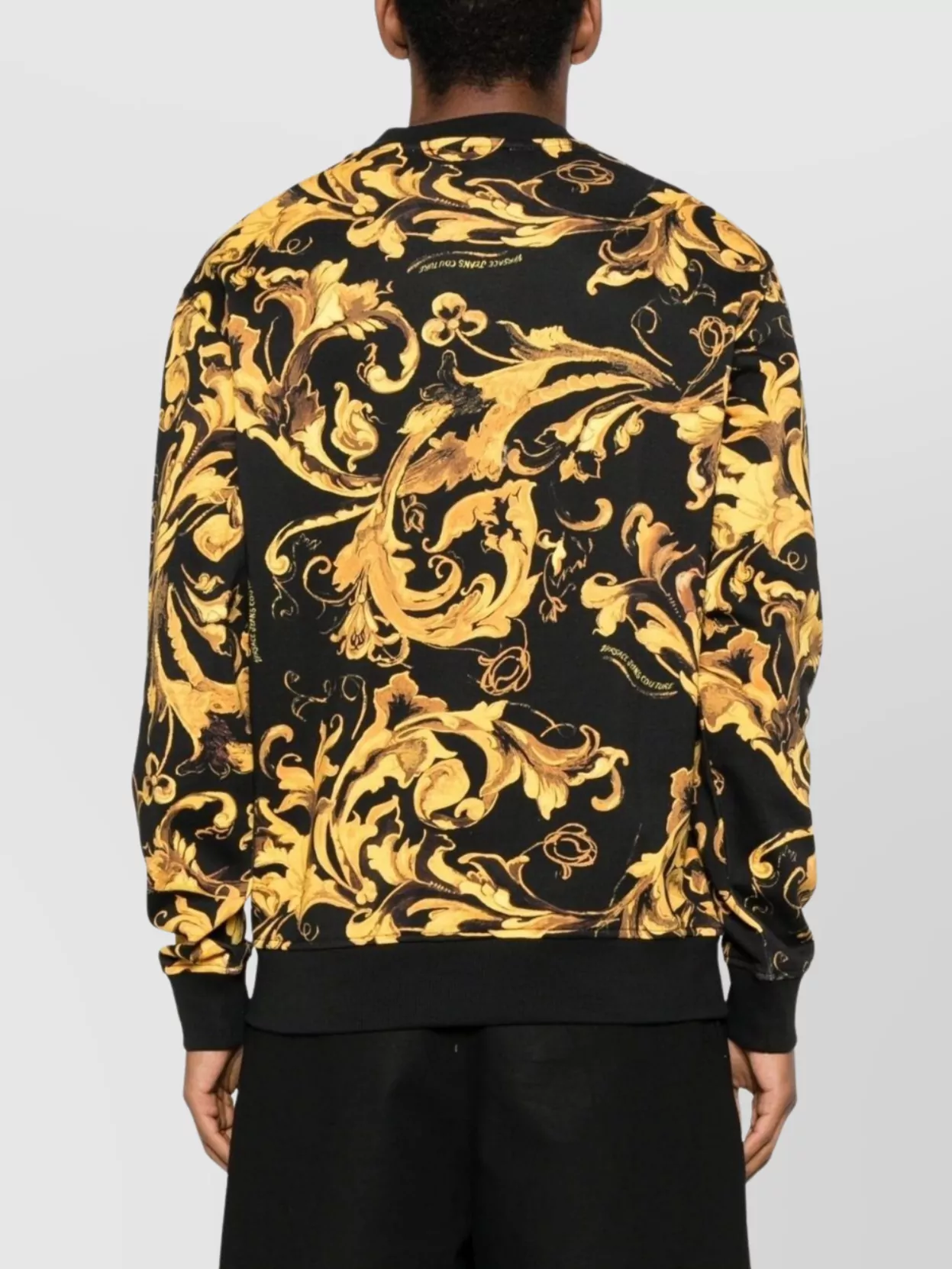 Versace Jeans Couture Baroque Print Crew Neck Long Sleeve Sweatshirt