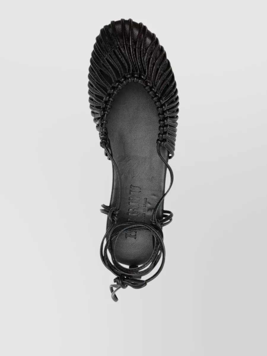 Hereu Leather Knotted Ballerina Shoes