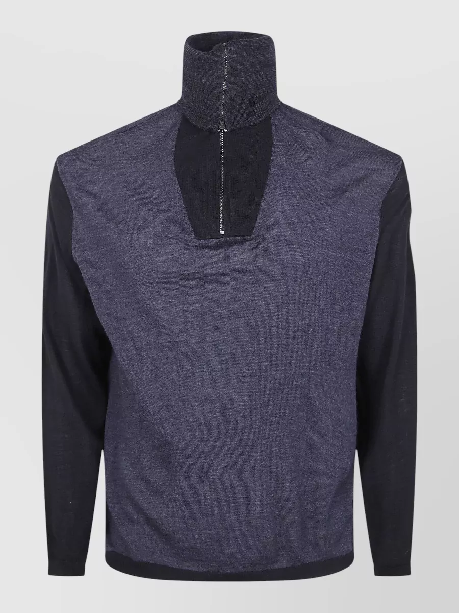 Emporio Armani virgin wool half zip turtleneck sweater