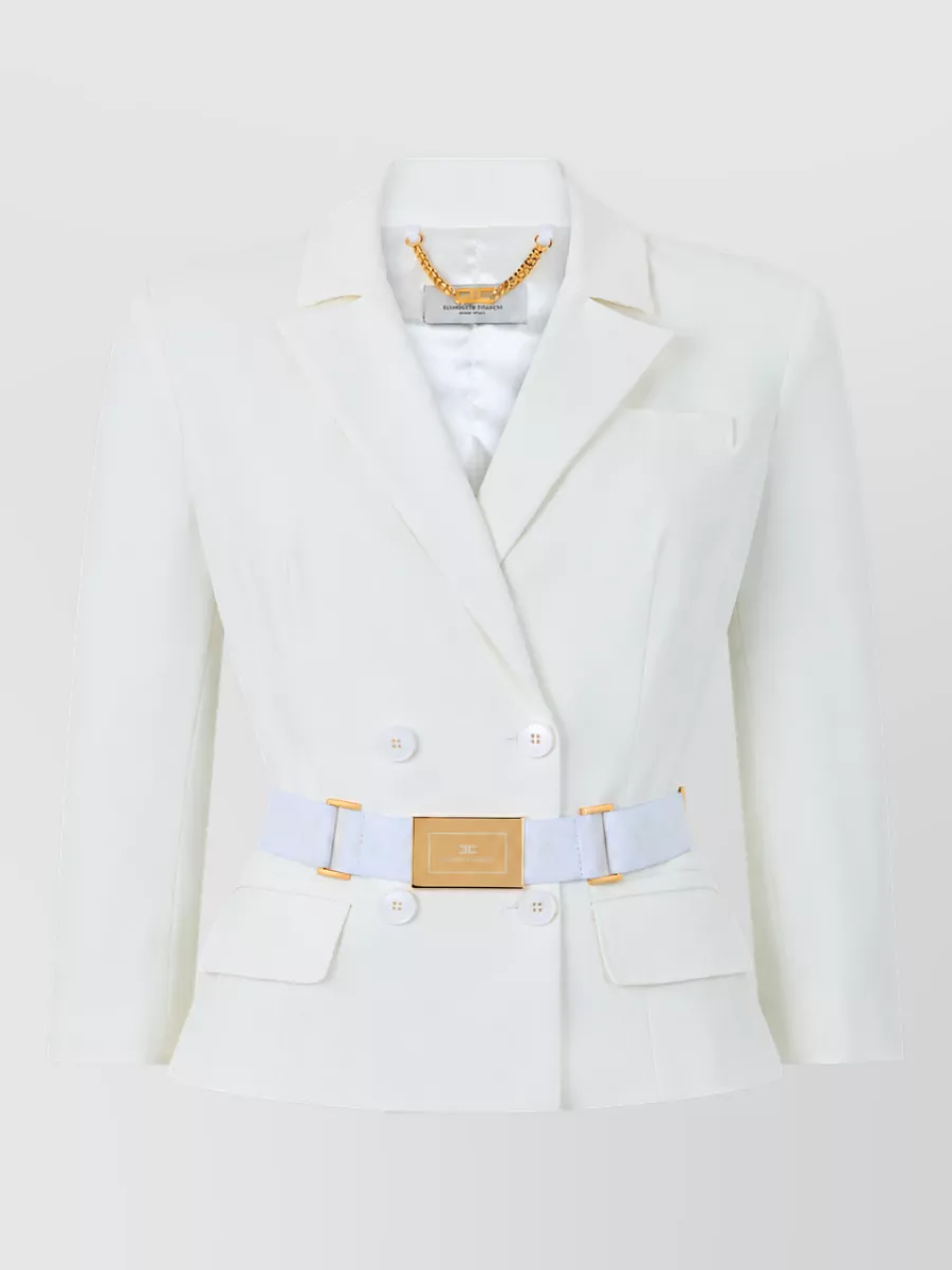 Elisabetta Franchi Double-breasted cropped suit jacket