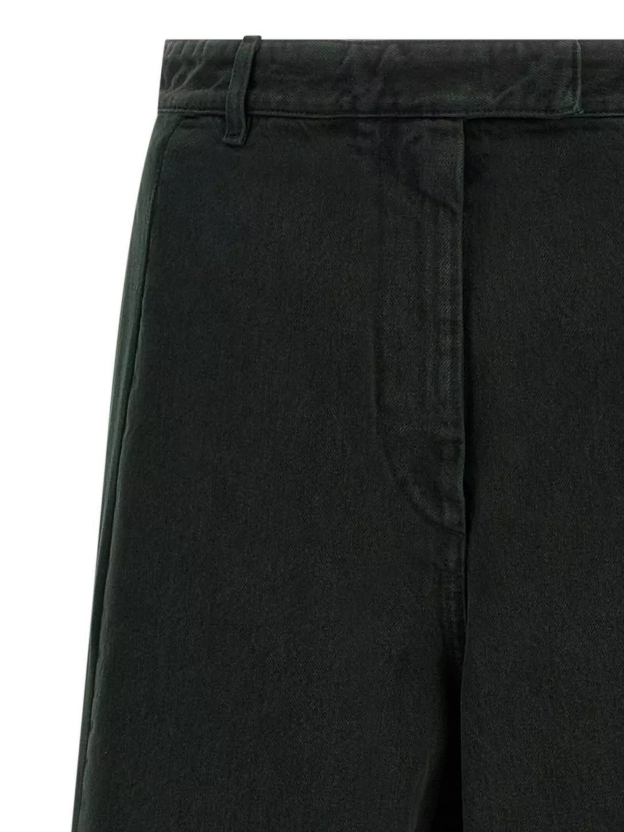 Dries Van Noten Wide Leg Jeans Featuring Velvet Insert And Pockets In Black