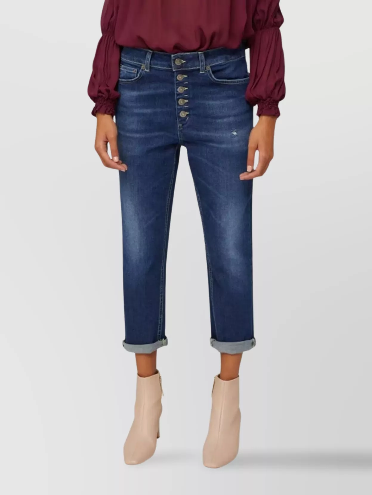 Dondup Gioiello Trousers With Back Pockets And Belt Loops In Blue