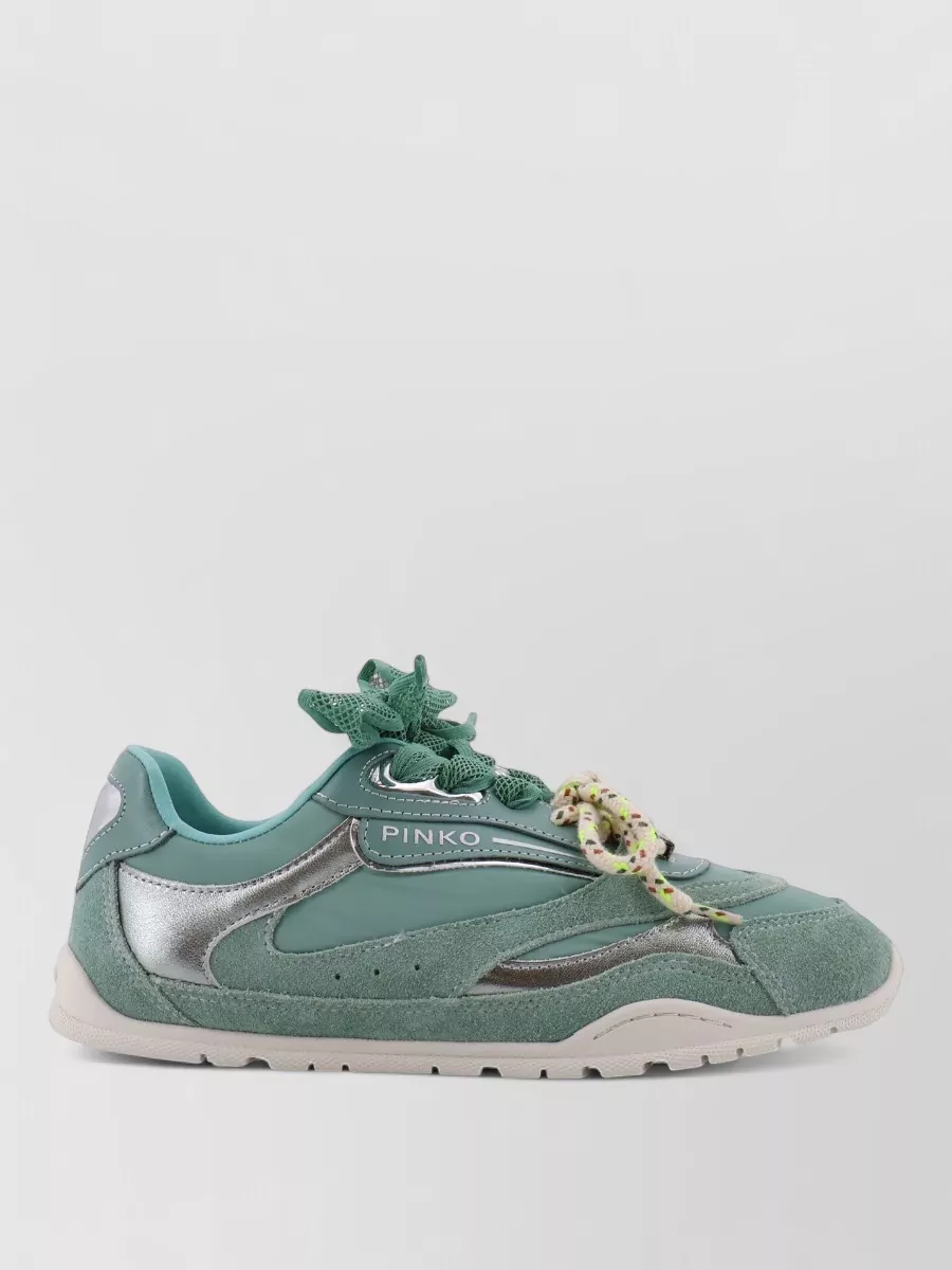 Pinko Low Top Sneakers Contrasting Sole Metallic Accents
