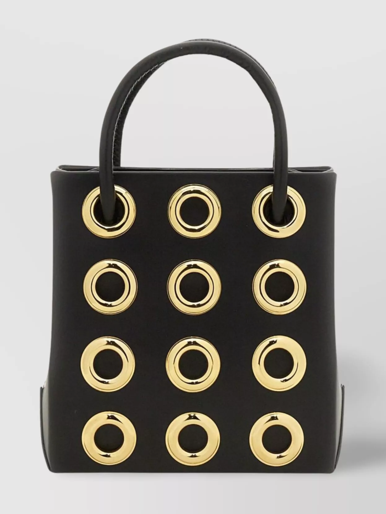 Moschino Embellished Circle Leather Shoulder Bag