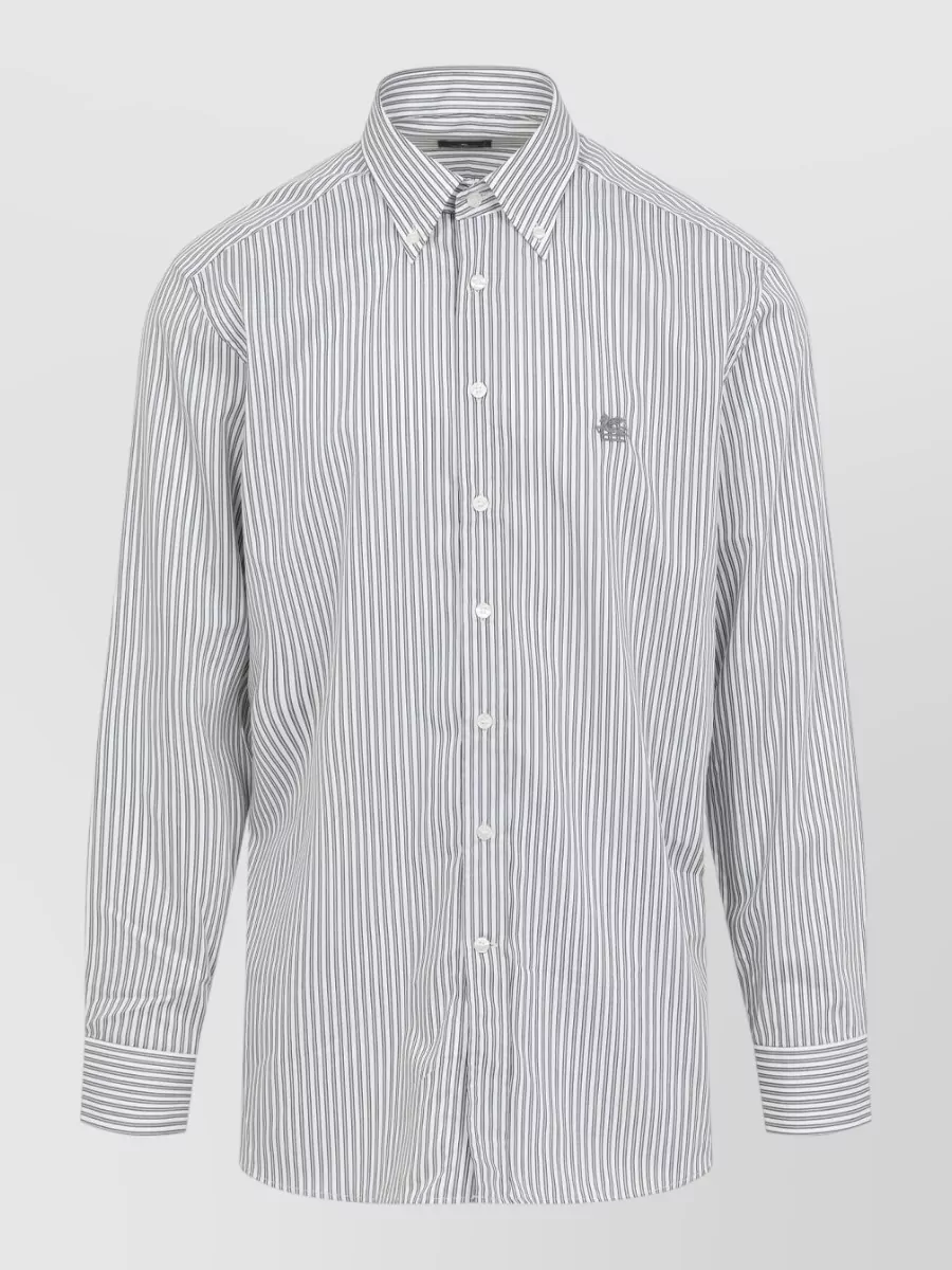 Etro Striped Cotton Long-Sleeve Shirt